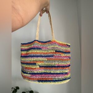 Primark Colorful Woven Paper Tote Bag